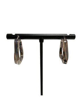 Bottega Veneta 925 Triangle Twist Earrings Silver